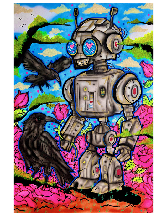 The Raven & The Robot Print