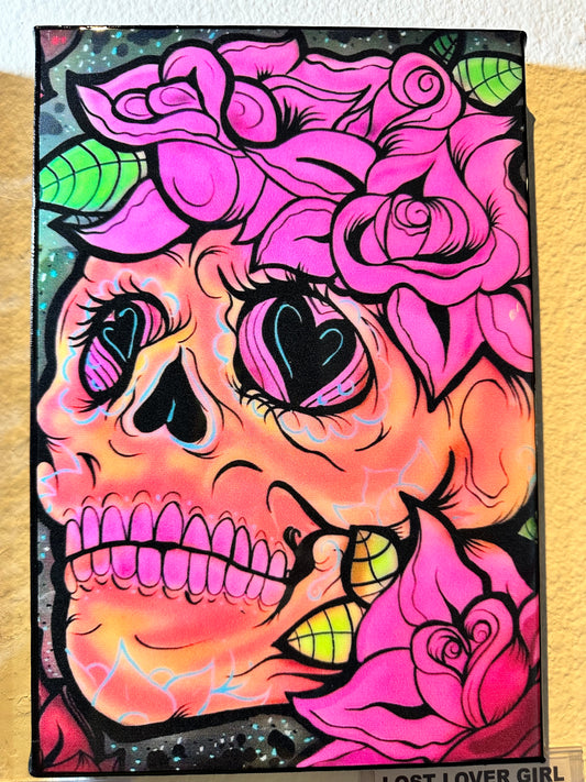 LOVER GIRL SKULL Mini Canvas