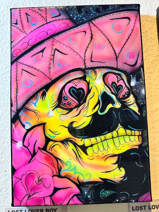 LOVER BOY SKULL Mini Canvas